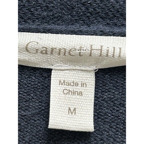 Garnet Hill Oversized Cardigan Merino Wool Organic Cotton Blend  Classic Boho M - Picture 3 of 11